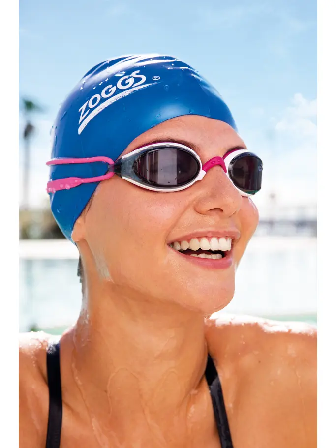 , view full size image of Front view of Product detail - Fusion Air Goggles Pink/White - Tinted Smoke Lens