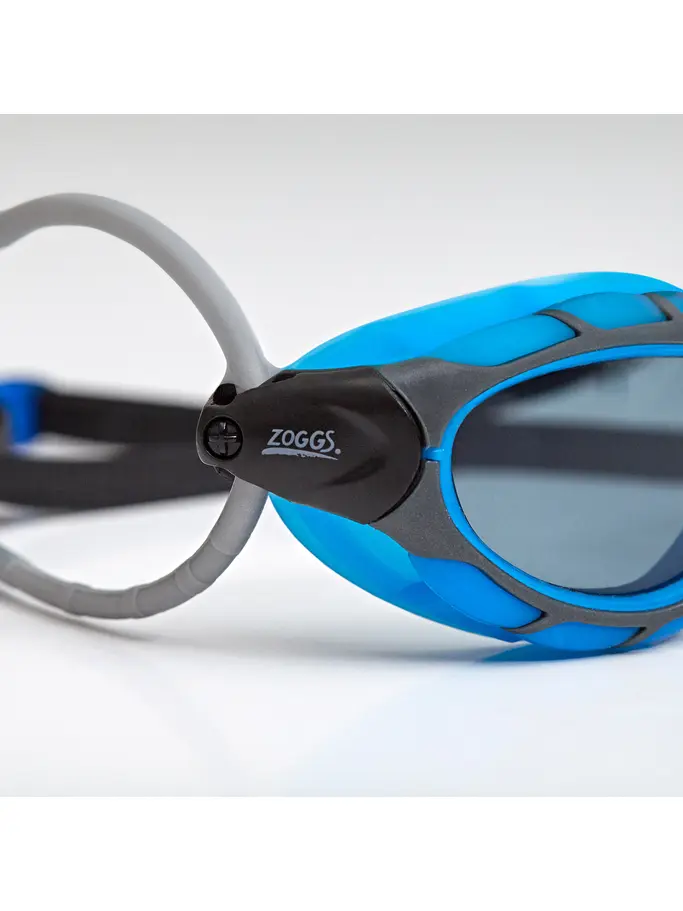 , view full size image of Front view of Product detail - Predator Goggles Smoke Lens Blue/Black - Tinted Smoke Lens