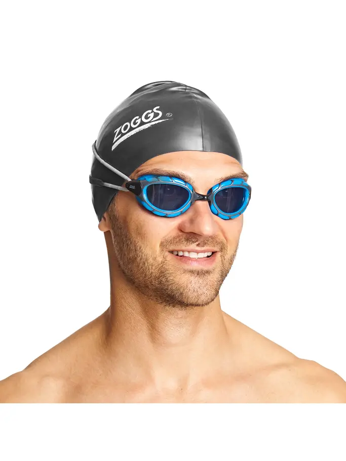 , view full size image of Front view of Product detail - Predator Goggles Smoke Lens Blue/Black - Tinted Smoke Lens