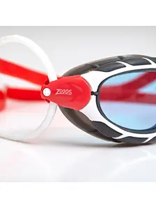 Display front view 2 of Product detail - Predator Goggles Smoke Lens White/Red - Tinted Blue Lens