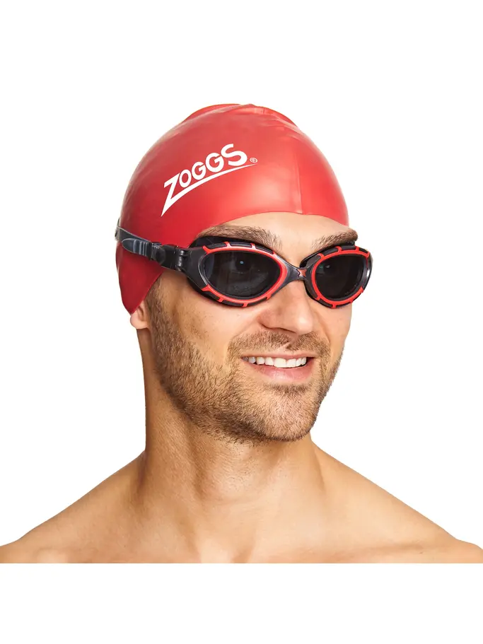 , voir image en taille réelle de la vue frontale de Product detail - Predator Flex Polarized Goggles Black/Red - Polarized Smoke Lens