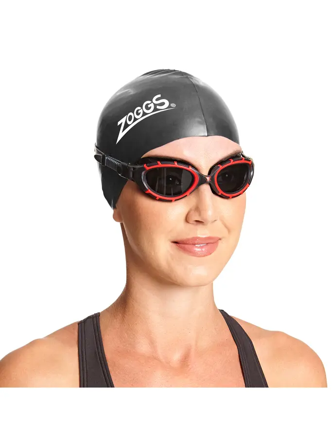 , voir image en taille réelle de la vue frontale de Product detail - Predator Flex Polarized Goggles Black/Red - Polarized Smoke Lens