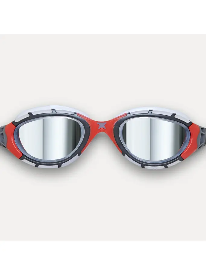 , view full size image of Front view of Product detail - Predator Flex Titanium Goggles Clear/Red - Mirrored Smoke Lens