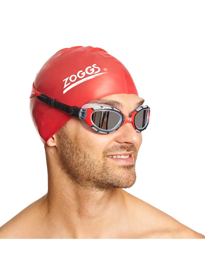 , view full size image of Front view of Product detail - Predator Flex Titanium Goggles Clear/Red - Mirrored Smoke Lens