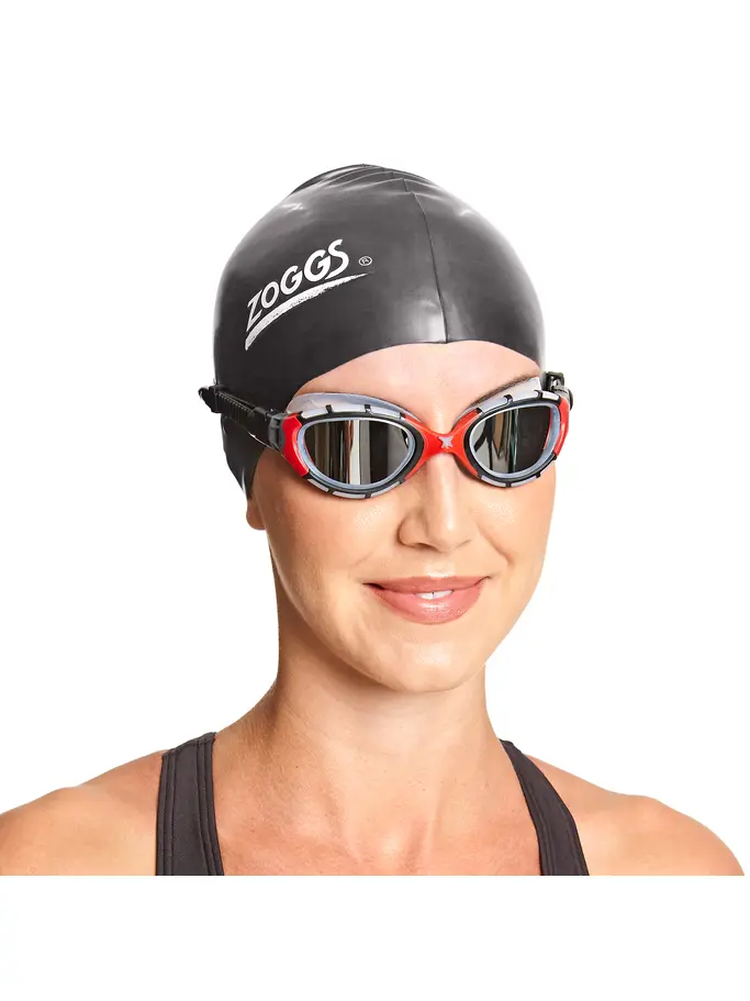 , view full size image of Front view of Product detail - Predator Flex Titanium Goggles Clear/Red - Mirrored Smoke Lens