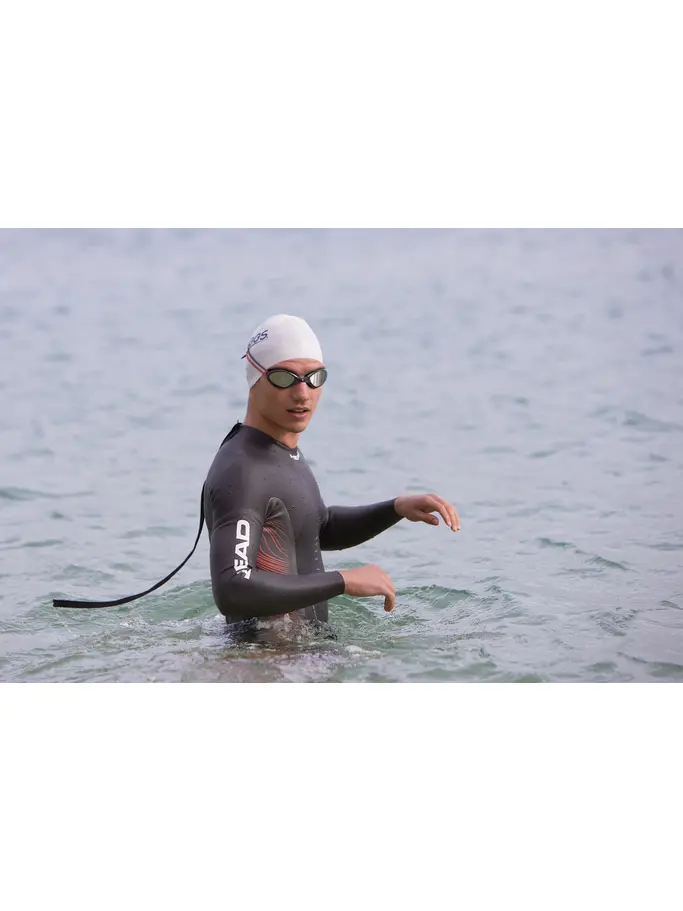 , view full size image of Front view of Product detail - Tiger Mirror Goggles Grey/Red - Mirror Smoke Lens