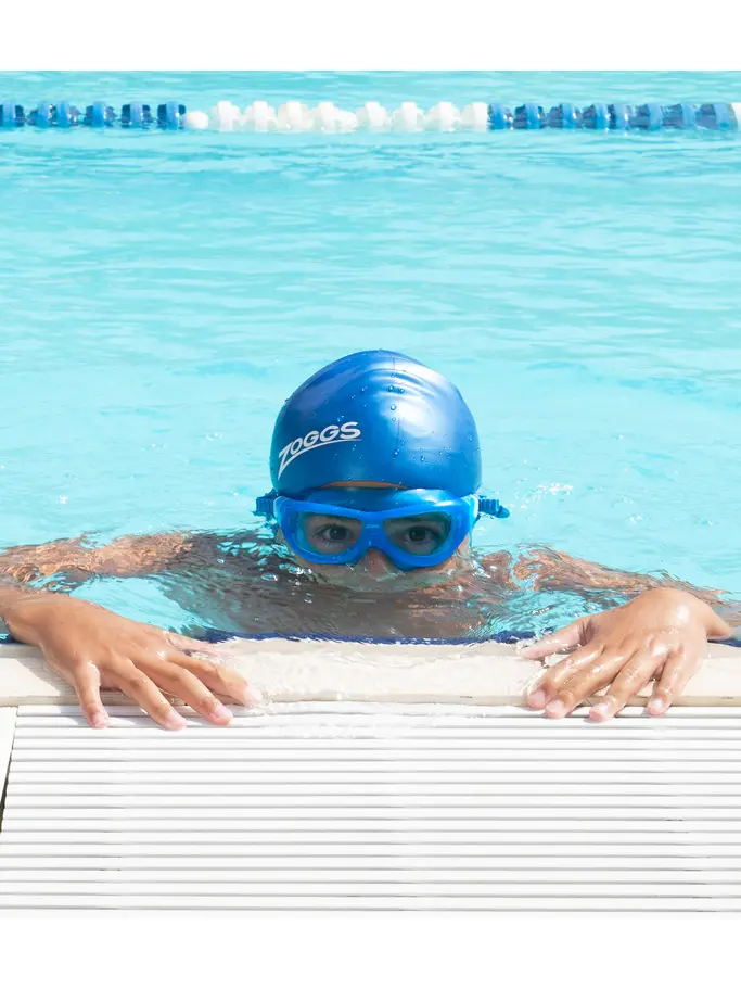 , view full size image of Front view of Product detail - Phantom Junior Mask Blue/White - Tinted Blue Lens