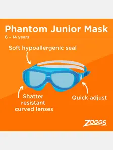 Display front view 4 of Product detail - Phantom Junior Mask Blue/White - Tinted Blue Lens