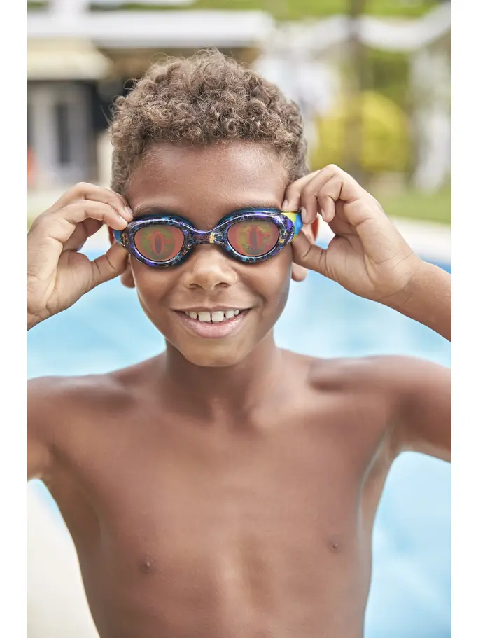 , view full size image of Front view of Product detail - Sea Demon Junior Goggles Black/Blue - Hologram Lens