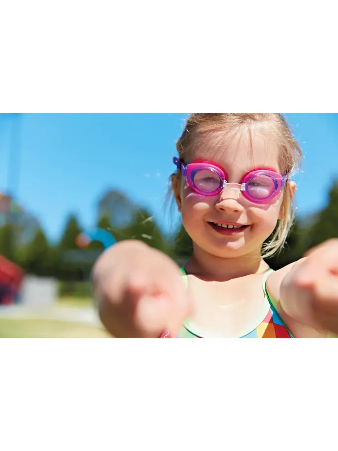 , view full size image of Front view of Product detail - Little Ripper Goggles Pink/Purple - Tinted Purple Lens