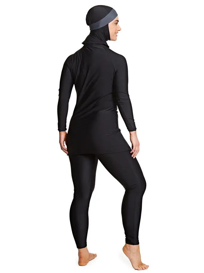 , view full size image of Front view of Product detail - Meelup 3 Piece Modesty Suit BKGY