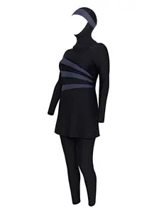 Display front view 3 of Product detail - Meelup 3 Piece Modesty Suit BKGY