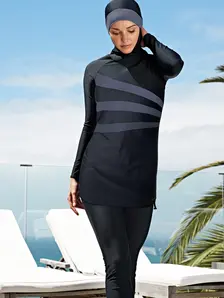 Display front view 9 of Product detail - Meelup 3 Piece Modesty Suit BKGY