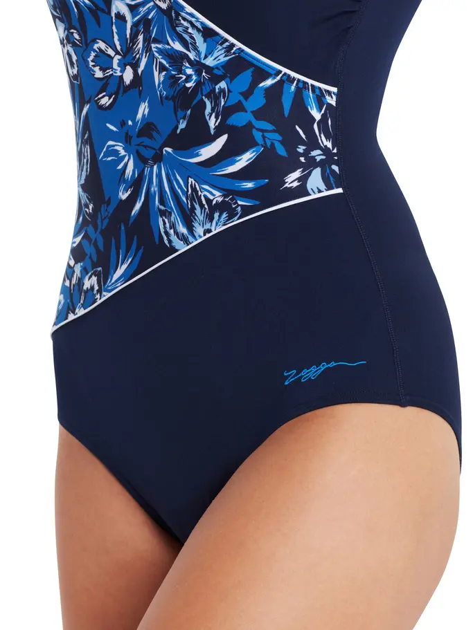 Sale,Clearance, view full size image of Front view of Product detail - Sapphire Wrap Front One Piece Swimsuit SPPH