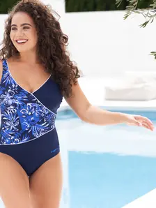 Display front view 7 of Product detail - Sapphire Wrap Front One Piece Swimsuit SPPH