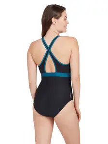 Display front view 2 of Product detail - Dakota Crossback Swimsuit black/green