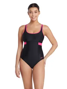 Display front view 1 of Product detail - Dakota Crossback Swimsuit black/magenta