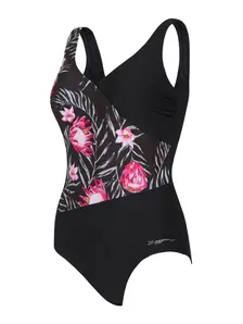 Display front view 5 of Product detail - Safari Front Crossover V Back Swimsuit SAFA
