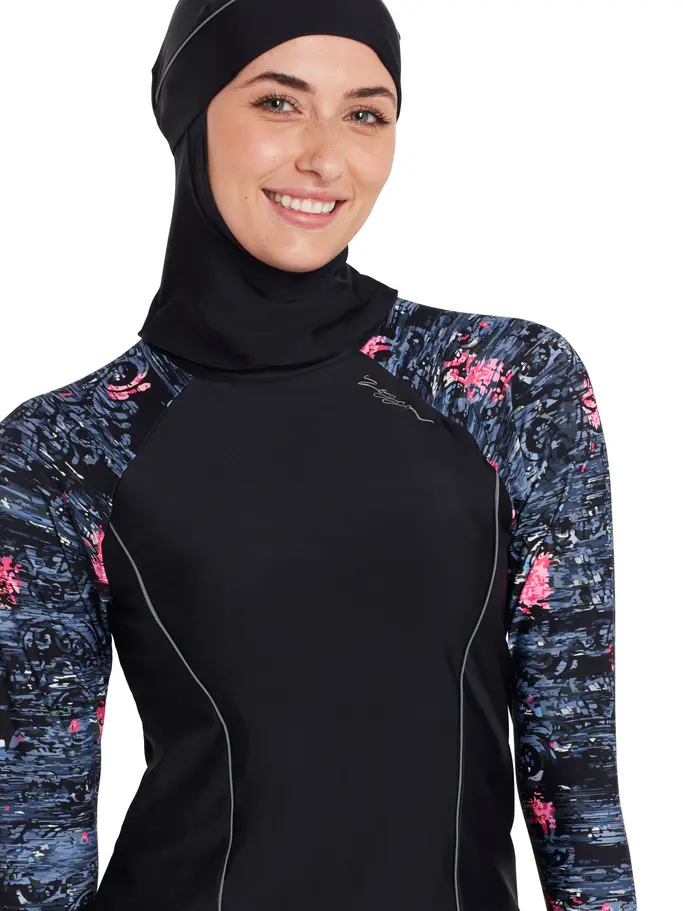 , view full size image of Front view of Product detail - Dusk 3 Piece Modesty Suit DUSK