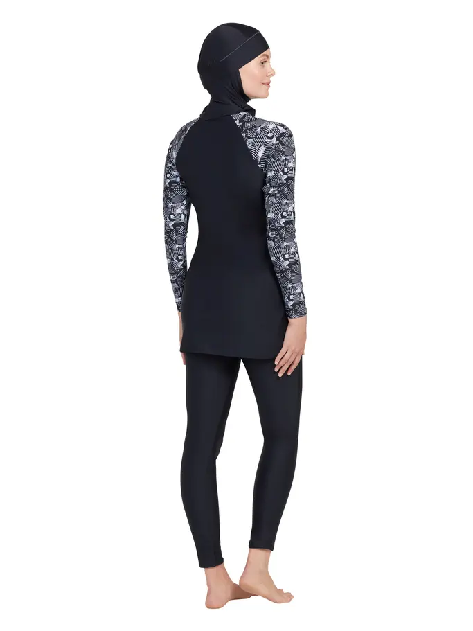 Sale, view full size image of Front view of Product detail - Metro 3 Piece Modesty Full Body Cover Swimsuit METR