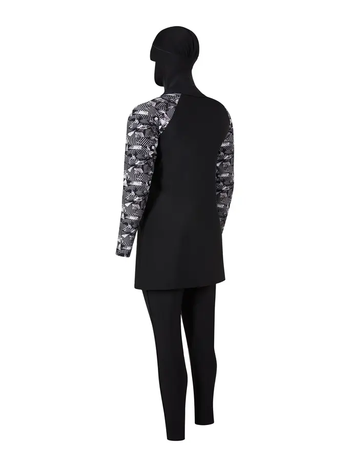Sale, view full size image of Front view of Product detail - Metro 3 Piece Modesty Full Body Cover Swimsuit METR