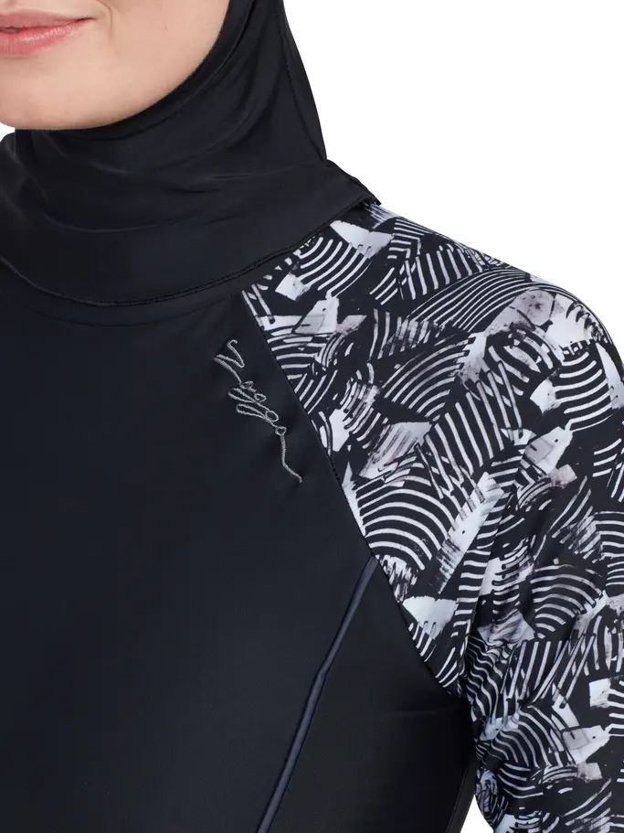 Sale, view full size image of Front view of Product detail - Metro 3 Piece Modesty Full Body Cover Swimsuit METR