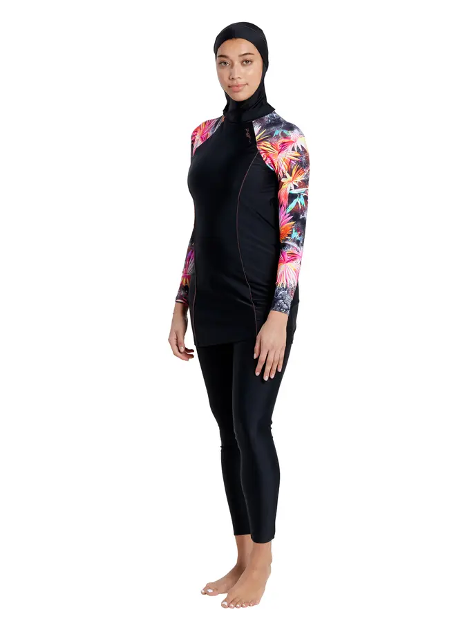 Sale, view full size image of Front view of Product detail - Savannah 3 Piece Modesty Suit Side Cut Swimsuit SVNH