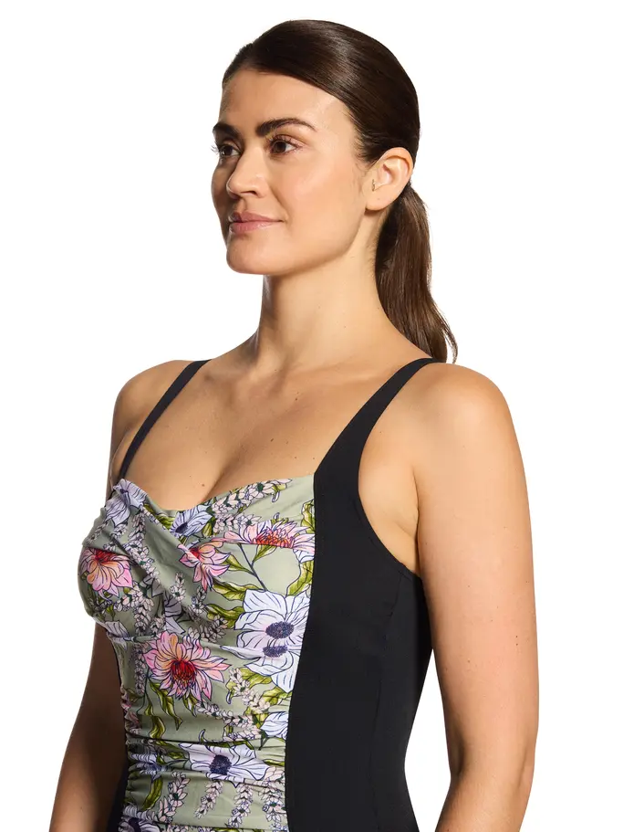 New, view full size image of Front view of Product detail - Freesia Ruched Front Swimsuit FREE