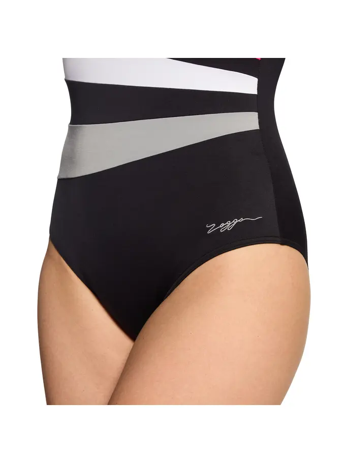 New, view full size image of Front view of Product detail - Safari Leaf Wrap Panel Classicback Swimsuit SAFA