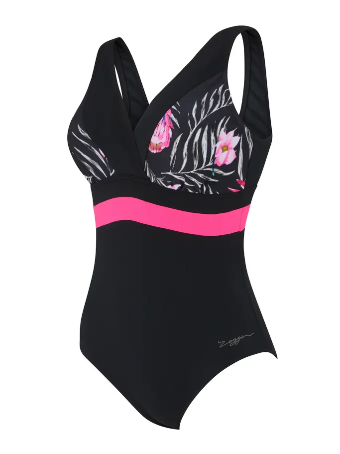 New, view full size image of Front view of Product detail - Safari Leaf Square Back Swimsuit SAFA