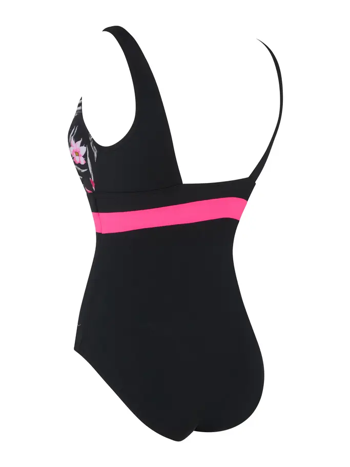 New, view full size image of Front view of Product detail - Safari Leaf Square Back Swimsuit SAFA
