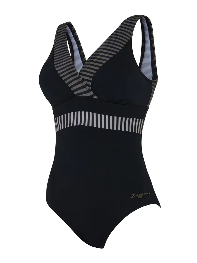 Sale, view full size image of Front view of Product detail - Seafarer Square Back Swimsuit SEAF