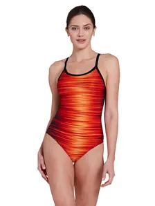 Display front view 1 of Product detail - Pipeline Orange Strikeback Swimsuit PIOR