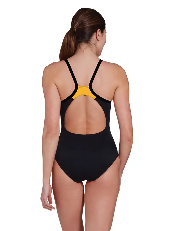 , view full size image of Front view of Product detail - Pipeline Orange Strikeback Swimsuit PIOR