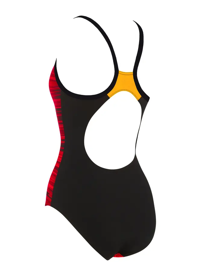 , view full size image of Front view of Product detail - Pipeline Orange Strikeback Swimsuit PIOR