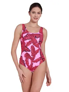 Display front view 1 of Product detail - Awaken Pink Scoopback Swimsuit AWAK