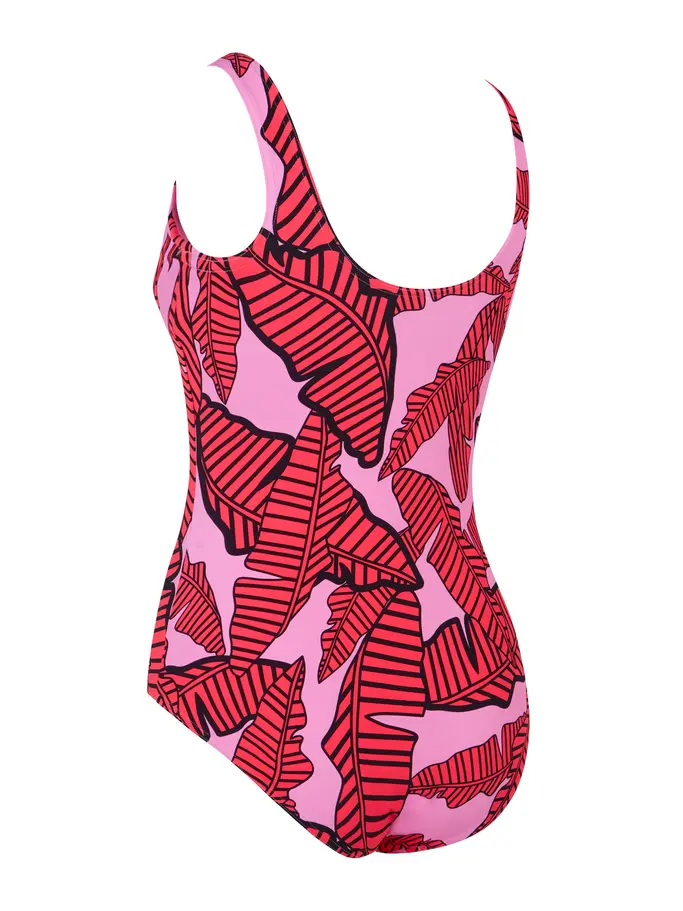 Sale, view full size image of Front view of Product detail - Awaken Pink Scoopback Swimsuit AWAK