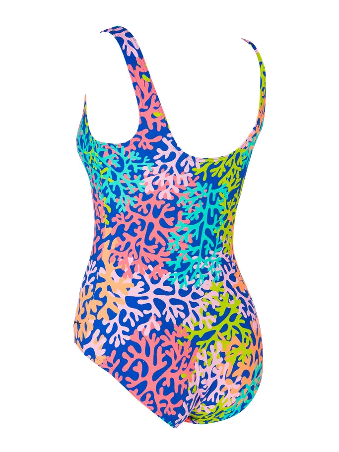 Sale,Clearance, view full size image of Front view of Product detail - Sea Change Silver Lined Scoopback Swimsuit SECH