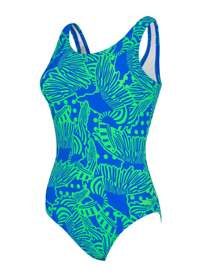 New, view full size image of Front view of Product detail - Wings Navy Silver Lined Scoopback Swimsuit WINV