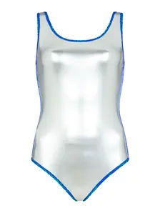 Display front view 7 of Product detail - Wings Navy Silver Lined Scoopback Swimsuit WINV