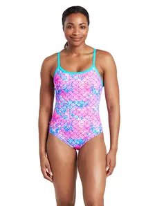 Display front view 1 of Product detail - Sirene Sparkle Silver Lined Strikeback Swimsuit SISP