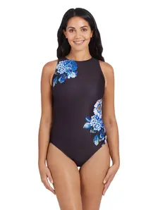 Display front view 1 of Product detail - Spring Blossom Hi Front One Piece sparkblue