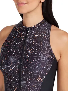 Display front view 5 of Product detail - Gemini Zip Front One Piece Swimsuit GMNI