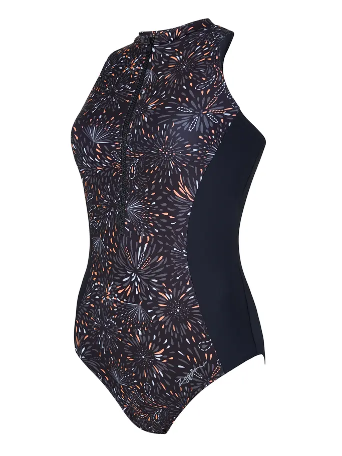 Sale, Ansicht Großes Bild der Vorderseite Product detail - Gemini Zip Front One Piece Swimsuit GMNI