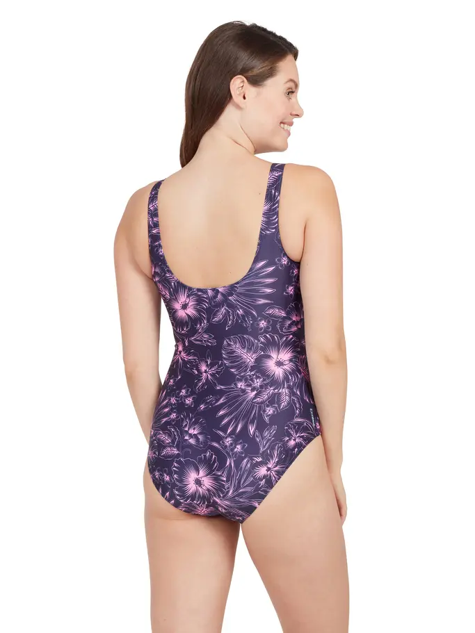 Sale, Ansicht Großes Bild der Vorderseite Product detail - Sunset Bloom Scoopback One Piece Swimsuit SNBL