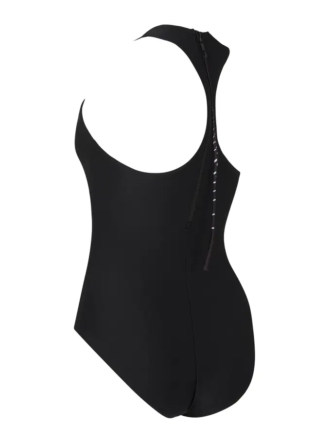 New, view full size image of Front view of Product detail - Terrain Zip Back Swimsuit TERR