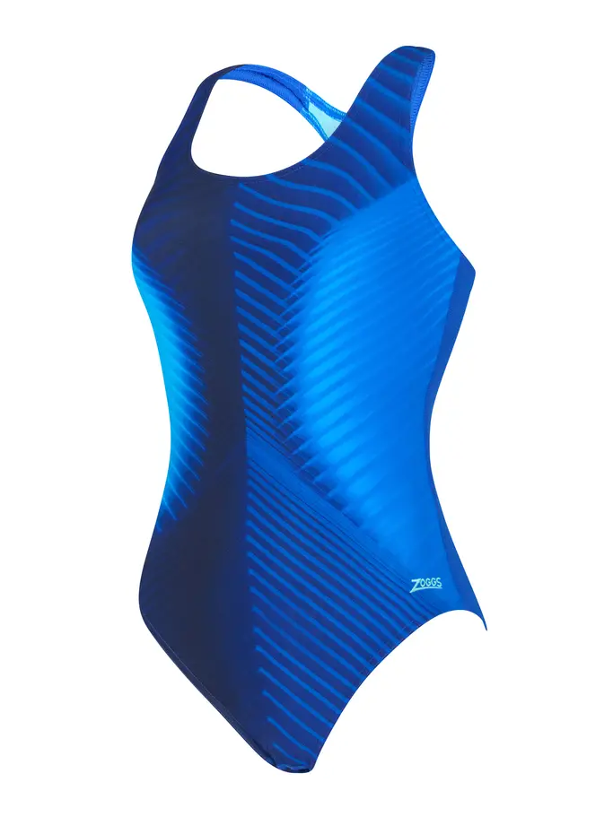 New, view full size image of Front view of Product detail - Spinal Blue Powerback Swimsuit SPIB