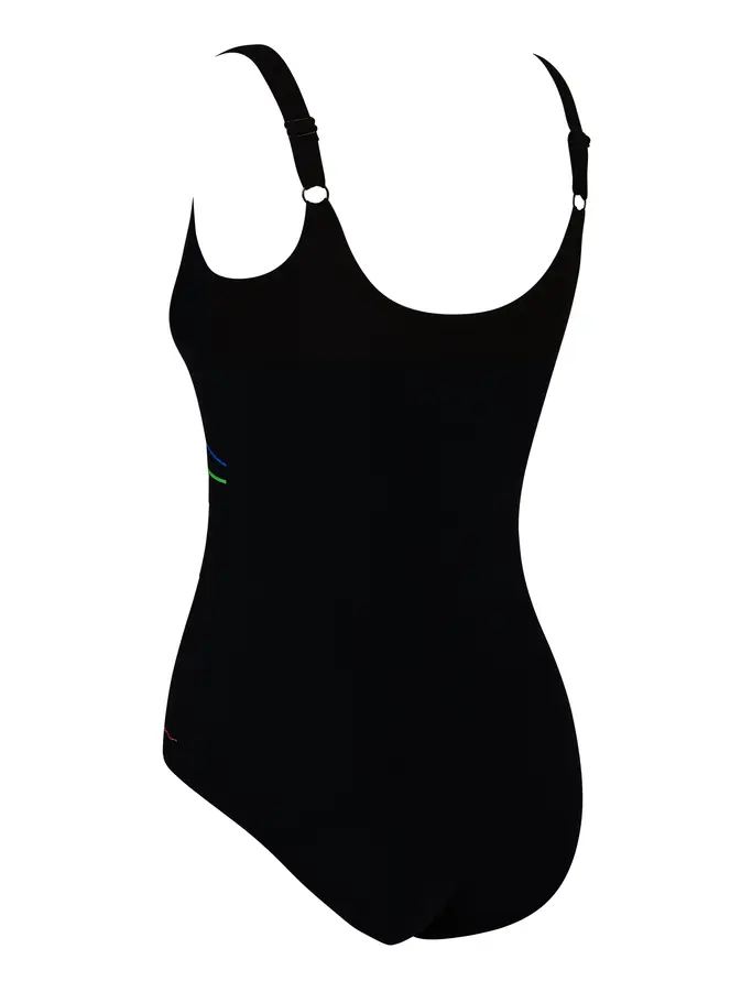 , view full size image of Front view of Product detail - Prism Geo Adjustable Macmasters Scoopback Swimsuit PRIS