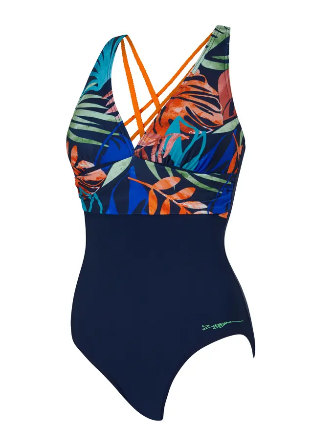 Sale,Clearance, view full size image of Front view of Product detail - Elegance Braid Crossback Swimsuit ELEG