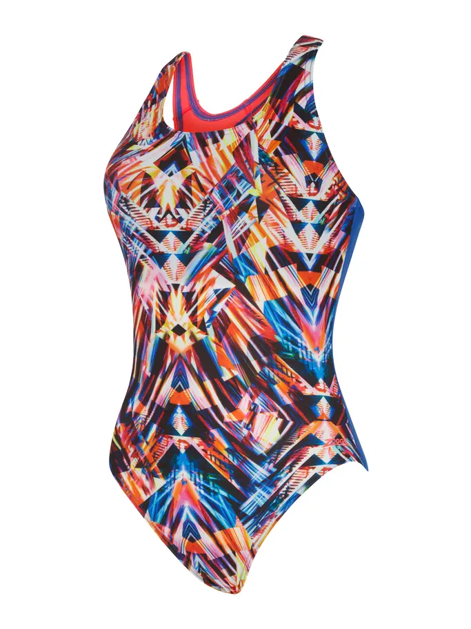 Sale,Clearance, view full size image of Front view of Product detail - Kaleido Powerback Swimsuit KALE